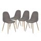 Green Forest Fabric Dining Room Chairs Metal Legs Fabric Cushion Seat Back Modern Gray