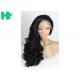 Long Black Color Curly Front Lace Wig , Full Lace Synthetic Wigs For Black Women