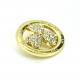 Circular Fashion Pins And Brooches Golden Alloy Studded Diamond 2.5cm Size