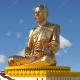 Giant Bronze Buddha Statue Customized Spray Paint Finish With Gold Leaf Surface