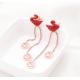 Rose gold Hot sale Swanl Drop 316L Stainless Steel Earring Red Diamond  Swan DesignStud Earrings