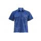 Men's 65%Polyester 35%Cotton Poplin Work Shirt Short Sleeve Blue