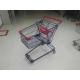 Plastic Safety 75L Retail Wire Shopping Trolley With Easy Pushing Handle