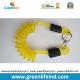 Transparent Yellow Color Strong Coiled Cable Tool Lanyard w/Split Ring 2pcs