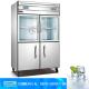 4 door upright kitchen display freezer stainless steel commercial freezer