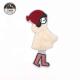 Hot Selling Red Hat Plus White Coat Girl Towel Embroidery Patch#L30018