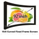 Curved Fixed Frame Matt White Projection Screen 92 16:9 Ratio 1080p Projector Screens