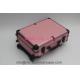 Pink Aluminum Makeup Case With Light , Fireproof Luggage Makeup Case