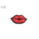 Womens Dress Iron On Embroidered Patches Red Lips Logo Heat / Scissor Cut Border