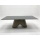 2.2 Meter Rectangle Sintered Stone Top Dining Room Table With Stainless Steel Pedestal