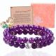 Round Shape Purple Gemstone Amethyst Bead Bracelet 4/6/8/10/12mm