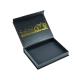Eco Friendly Custom Printed Logo Gold Hot Stamping Package Black Gift Box With Magnetic Lid
