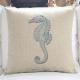 Ocean beach theme sea horse hippocampus cushion,coral starfish print cushion cover
