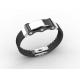 Top Quality Europe Fashion Stainless Steel Genuine Leather Silicone Bangle Bracelet ADB37