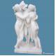Contemporary Three Beauties Stone Carving Sculpture White Marble Stone Statue