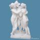 Contemporary Three Beauties Stone Carving Sculpture White Marble Stone Statue