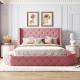 OEM/ODM Furniture Manufacturer Wholesales supply North America nice velvet fabric queen bed frame for Hotel Storage Bed