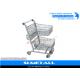 Metal Double Basket Shopping Cart , 2 Basket Shopping Trolley For Supermarket