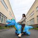 Realistic Dinosaur Ride Remote Control Animatronic Electric Scooter for Amusement Park