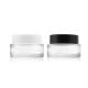 Black White Round Face Cream Jar Clear Glass Cream Jar Cosmetic Packaging 50g 30g