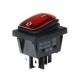 KCD4 Waterproof Boat Switch 30A High Current 4 Pin 2 End Warped Board Power Switch Red With Light Green Six - Pin