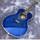 Solid spruce top OM style Acoustic Guitar,Abalone Ebony fingerboard Blue Burst Maple back and sides Acoustic Guitar