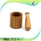 Hand Movement Bamboo Mortar And Pestle , Bamboo Garlic Pot And Tool Light Weight