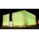 outdoor double layer inflatable cube tent with different color at night
