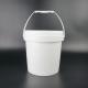 1 Gallon White Round Plastic Bucket Chemical / Food Grade With Lids