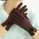 Dark Red Acrylic 55g Women Touch Screen Gloves , Warm Cycling Gloves