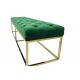 HOT sale modern classic green velvet fabric tufted upholstery bench stainless