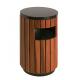 Single Barrel ISO14001 13.2gal Outdoor Wooden Trash Can