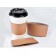 Corrugated Custom Paper Cup Sleeves , Disposable Takeaway Coffee Cup Sleeves