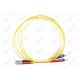 Yellow Color Fiber Optic Jumper 9/125um Duplex LC-ST PVC Cable 100% Product Testing