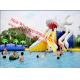 Gaint Water slide inflatable pool withJumping Bouncer water park slides for sale