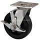 240kg Maximum Load Stainless Steel Plate Brake Caster S7126-65 for Material Transport