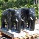 BLVE Black Stone Indian Elephant Statue Fengshui Animal Garden Marble Sculpture Handcarved Outdoor
