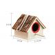House Shape Bark Roof 15cm Height Wooden Bird Box