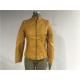 Mandarin Collar  Pu Leather Coat , Mustard Upstyled Pleather Biker Jacket Tw74180