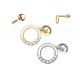 0.126ct 14k Gold Diamond Cartilage Earrings , 14pcs Piercing helix earrings OEM