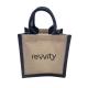 Custom Made Printed Natural Jute Tote Bag With Coloured Gusset
