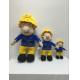 Cute Large Fireman Sam Cartoon Plush Stuffed Soft Toys , Three size 40cm /60cm /90cm