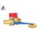 1/2 Inch Forged Brass Ball Valve Threaded Red Handle
