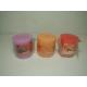 3x3" Purple,orange & red scented pillar assorted candle packed by pvc sheet and
