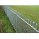 2.0m High W Section Galvanized Palisade Fencing Steel