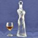 Decal Surface Handling Vodka Glass Bottle for Women's Body Shape in Crystal White Material