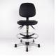 Black Polyurethane Industrial Production Chairs With Foot Ring For High Workbench