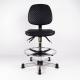 Black Polyurethane Industrial Production Chairs With Foot Ring For High Workbench