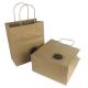 SGS Flexo Printed Brown Kraft Carrying Shopping Bags With Handles