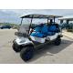 48V5KW Golf Cart in White Orange 25mph steel chassis LED lighting system with back up camera